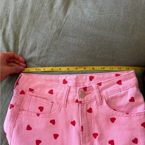 SHEIN Pink Heart High Rise Jeans - Picture 12 of 13
